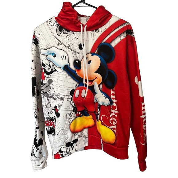 Disney Mickey Mouse and Minnie Mouse Men's S All Over Print 3D HOODIE - Picture 1 of 16